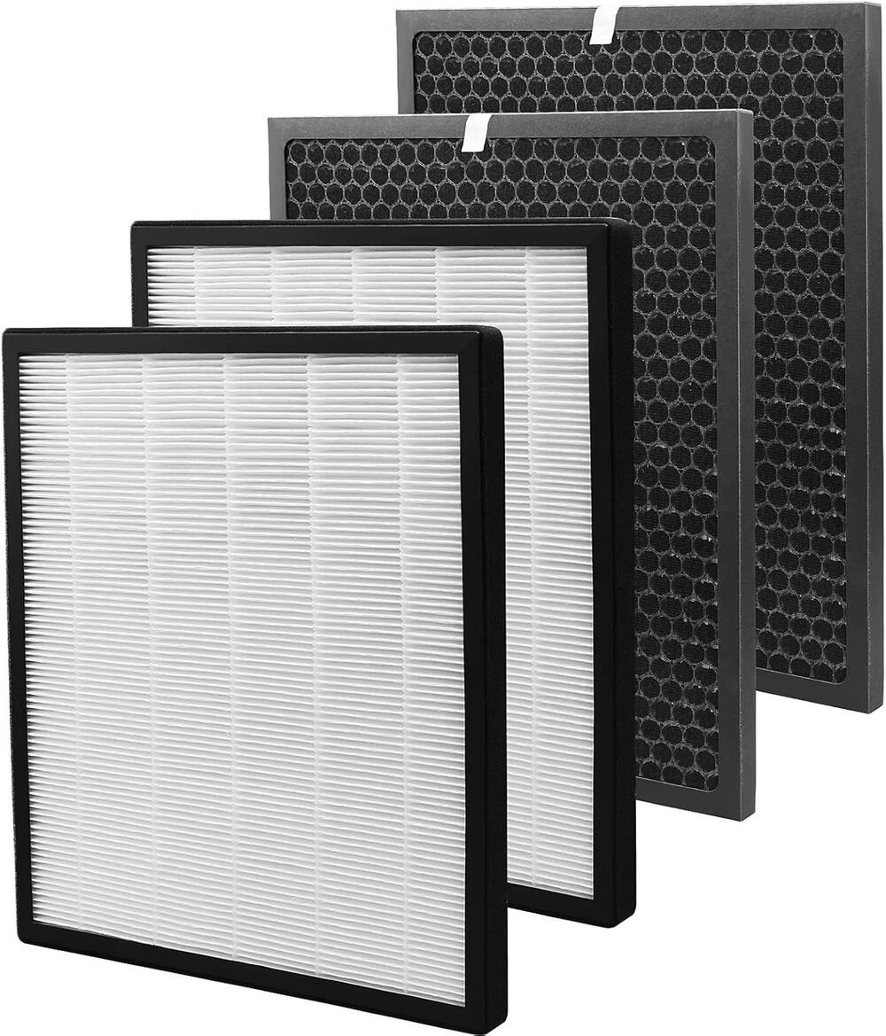 2 Pack Air Purifier LV-PUR131-RF Replacement Filter for LEVOIT 2 HEPA + 2 Carbon